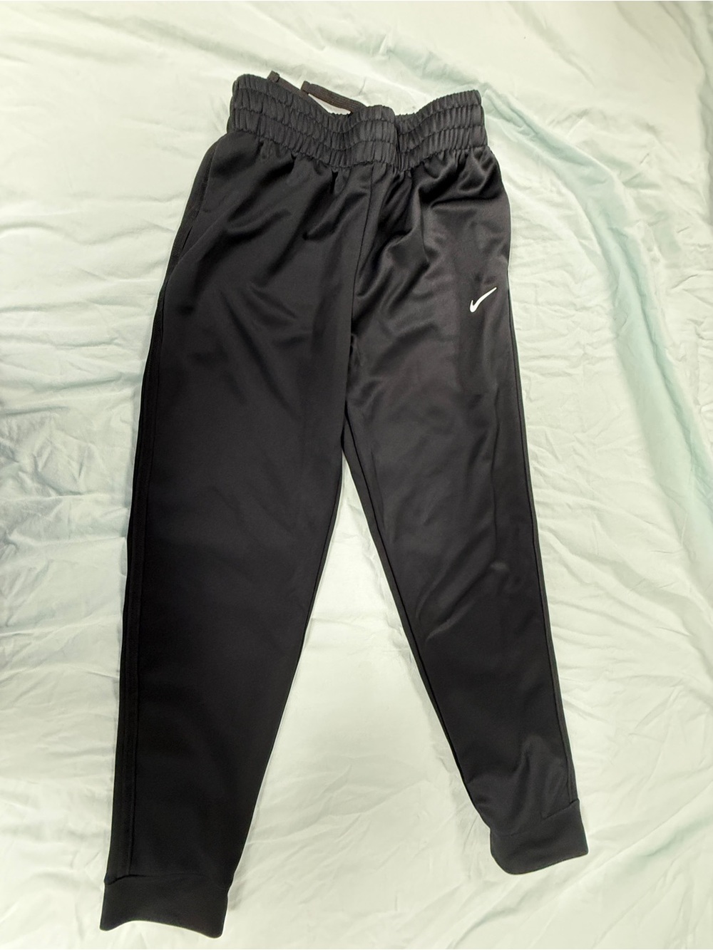 Nike Kids Black Jogger Pants with White Swoosh